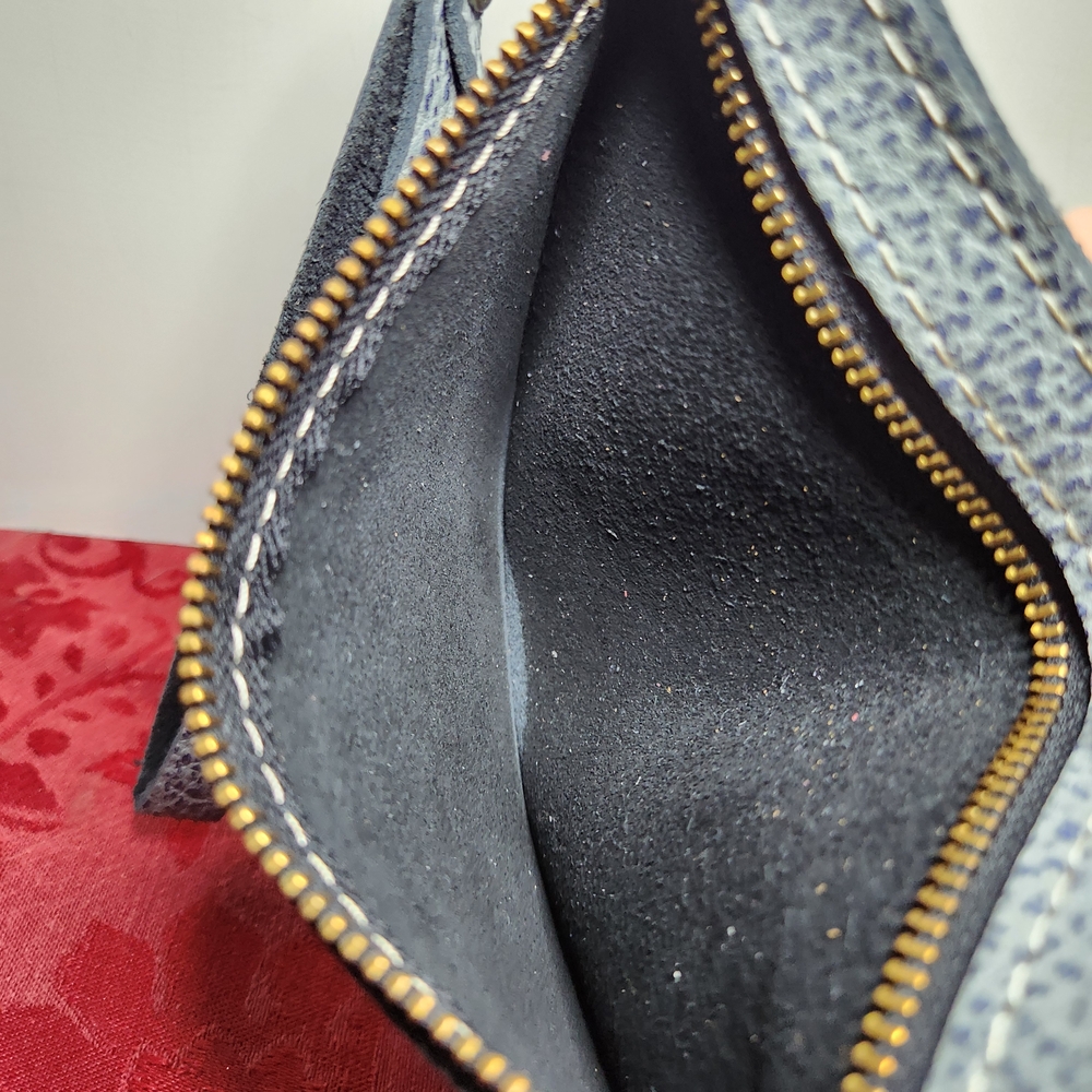 Portland Leather Goods Adriana Pouch Wristlet Cluth Wallet Fog Blue - Picture 5 of 5